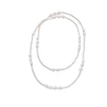 Sweater Chain Wedding Party Jewelry White freshwater Necklace Women Elegant Pearl  4-9mm  Beads strings 45 Inches