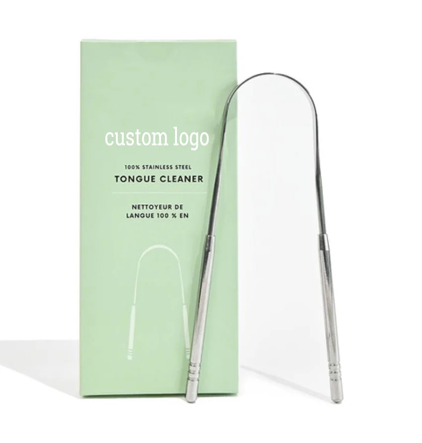 Customized Eco Friendly Oral Care Metal Stainless Steel Tongue Cleaner Scraper Reusable Copper Tongue Scraper for Fresher Breath