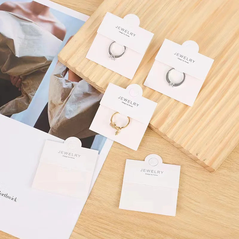 Wholesale Korean Jewelry Packaging for Ring White Card for LOGO Gold Card White Card Stock