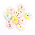Yiwu Wintop Fashion Accessories Hot Sale Flower Pattern Round Donut Resin Charms for Keychain Phone case