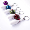 Cool Sports Key Chain Car Key Ring 3D Mini Bowling Ball Keychains Color Plastic Pendant for Man Women Fans Gift Wholesale