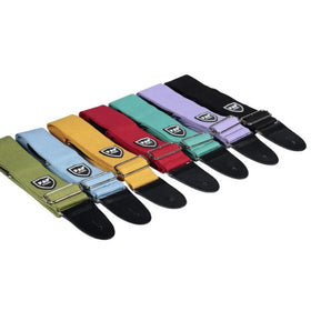 Adjustable Multi-Color Nylon Guitar Strap with 10MM Foam Padded Leather Ends 150cm for Acoustic/Electric/Folk/Bass Guitars