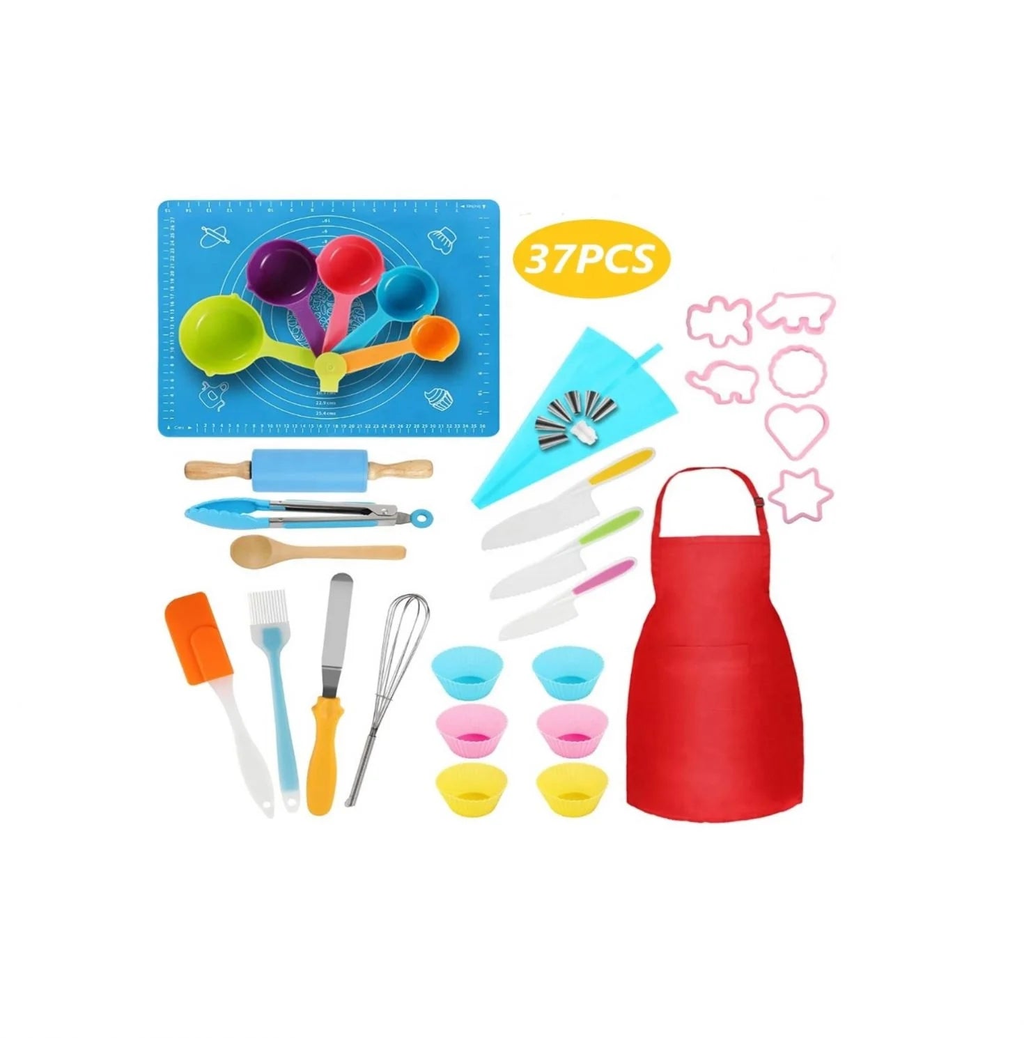 37PCS Kids Cooking and Baking SetUtensils Suitable for Baking Interesting Gifts for Children Kids Cooking Utensils Kids Baking