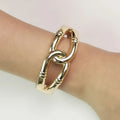 New Design Chunky Statement Torque Cuff Bracelet Exquisite Jewelry Gold Plated Shiny Smooth Unique Bangle Fashion Accessory