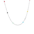 Korean Style Factory Direct Wholesale 925 Sterling Silver Colorful Enamel Bean Necklace for Women Girls