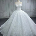 Jancember 6642 Modest Strapless Tulle Lace Fabric for Nigerian Wedding Party Ball Gown Dresses