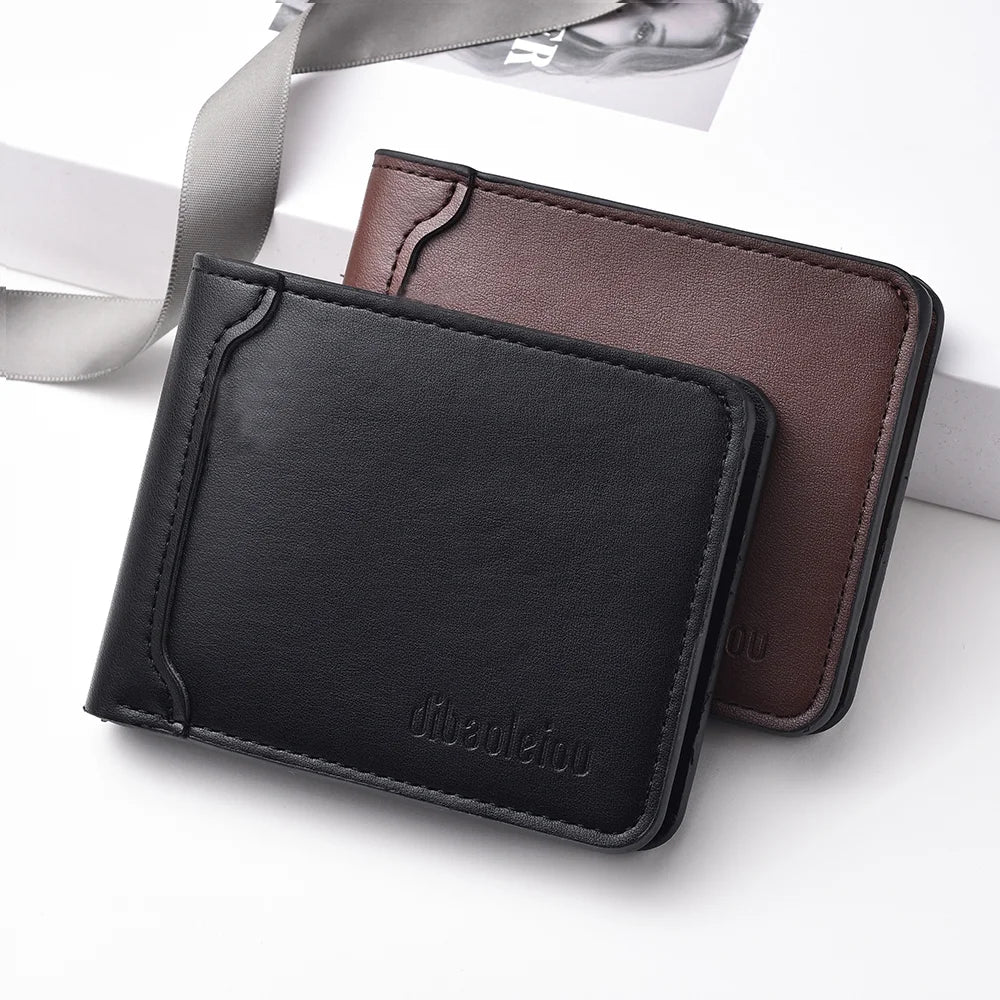 Hot-selling Men's Short Wallet PU Leather Men's Simple Thin Wallet High-quality and Affordable Men's Wallet for Cardholders