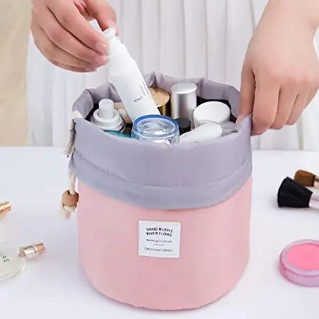 Eco Friendly Custom Logo Polyester Drawstring Waterproof Makeup Bag & Pouch for Travel Cute Storage