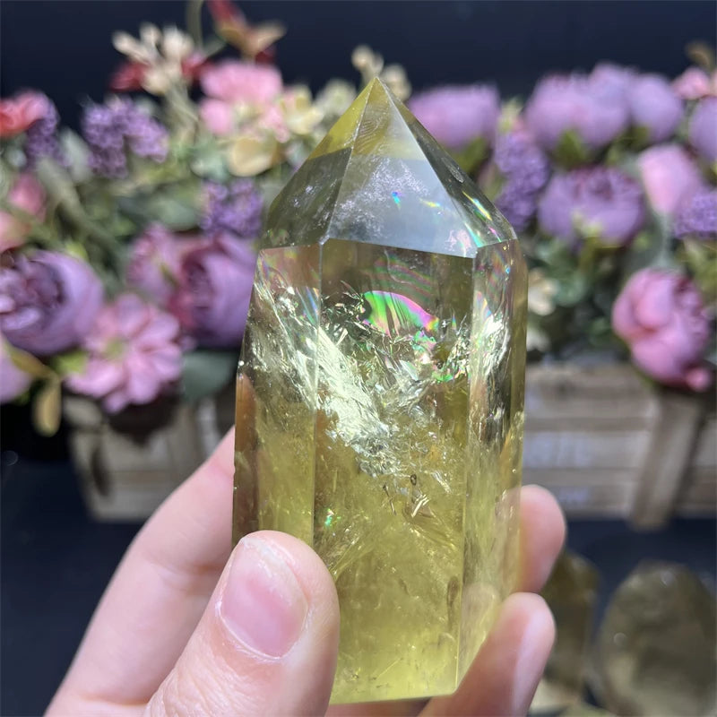 Natural Crystals Heal Stone Points clear Citrine Tower Crystal Crafts for Decoration