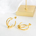 2023 New Design Pvd Gold Plated Stainless Steel Unique Creative Personality Knot Earrings for Women Boucle Doreille Bijoux