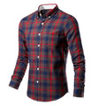 RNSHANGER Spring Men Clothes Designer Plaid Shirts Vintage Long Sleeve Social Business Mens Dress Shirt Casual Workwear Shirts