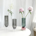 Nordic Daisy Striped Glass Vase Combination Flower Arrangement Fruit Plate Light Luxury Home Decoration Ornaments Glass Vase