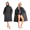 High Quality Custom Logo Unisex Black Soft Warm Waterproof Surfing Drying Coat Swimming Coat Changing Robe