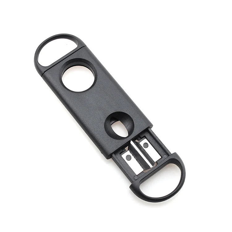 New Cigar Accessories Supplies Custom Logo 2 in 1 Plastic Mini Cigar Scissors Cutter for Smoking