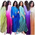 MQ099 Traditional Muslim Clothing Middle East Dubai Abaya Soft Light Satin Bat Sleeve Robe Femme Muslim Women Modest Dresses