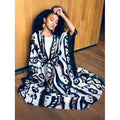 Muslim Beach Cover up Retro Print Robe Vacation Bikini Sunscreen Shirt Cover Ups