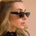 Fishing Mens Amber Lens Sunglasses Real Gold Eyewear Champagne Metal Cat Eye Sunglass Pentagon Eyeglass