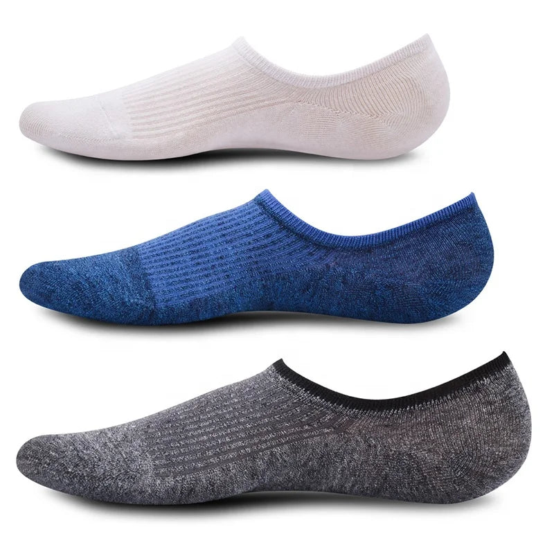 Wholesale Summer Plain Hidden Invisible Socks Cotton Non Slip No Show Loafer Socks for Men