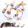 Toy Feather Cat Mouse Plush Cat Catnip Fish Toy Cat Mouse Interactive Toys Ball