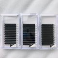 Wholesale Vegan Matte Black Volume Eyelash Extensions 0.03 0.05 0.07 0.15 Cashmere Lash Trays for Lash Grafting