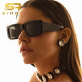 STORY XY9094 Fashion Retro Leopard Rectangle Sunglasses Women Men Brand Designer 90s Modern Vintage Square Oversize Sun Glasses