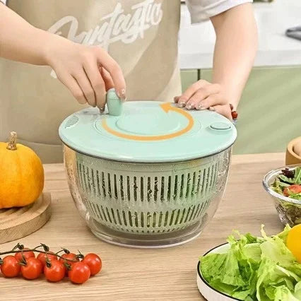 Cross Border Household Plastic Vegetable Fruit Spin Dryer Hand-Cranked Kitchen Manual Salad Tools Fruit Vegetable Washing Spin