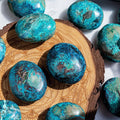 Wholesale Polished Chrysocolla Crystal Tumble Palm Stone Crafts Healing Stones with Custom Logo
