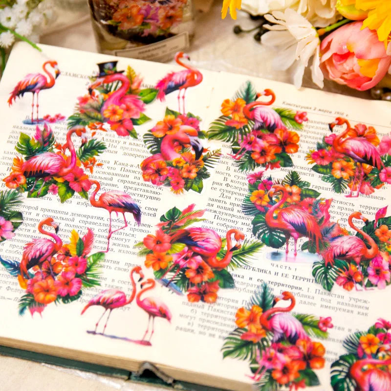 30pieces/pack  PET Sticker Pack Flying Bird Forest Series Flying Bird Theme Hand Tent Decoration Materials 6 Options