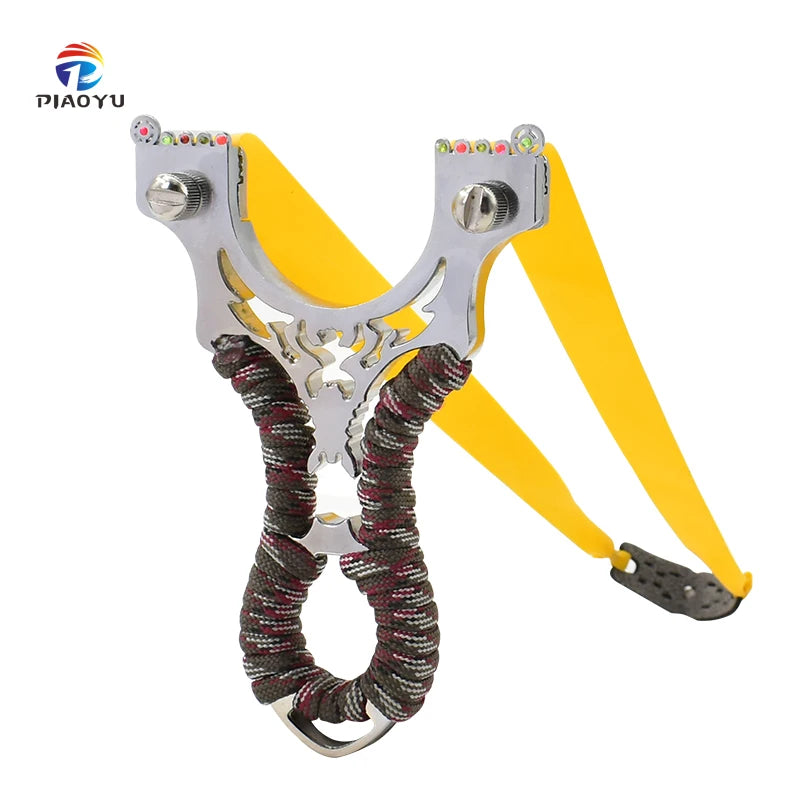PIAO YU Powerful Alloy Metal Slingshot for Outdoor Hunting Shooting with Rubber Band Camouflage