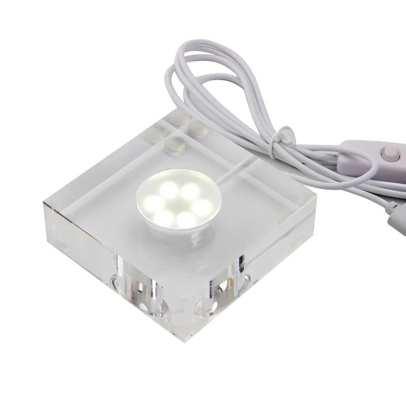 High Cost-Effective Modern LED Light Stand 8x8 cm PMMA Acrylic Crystal Ball Sphere Holder Display Stand