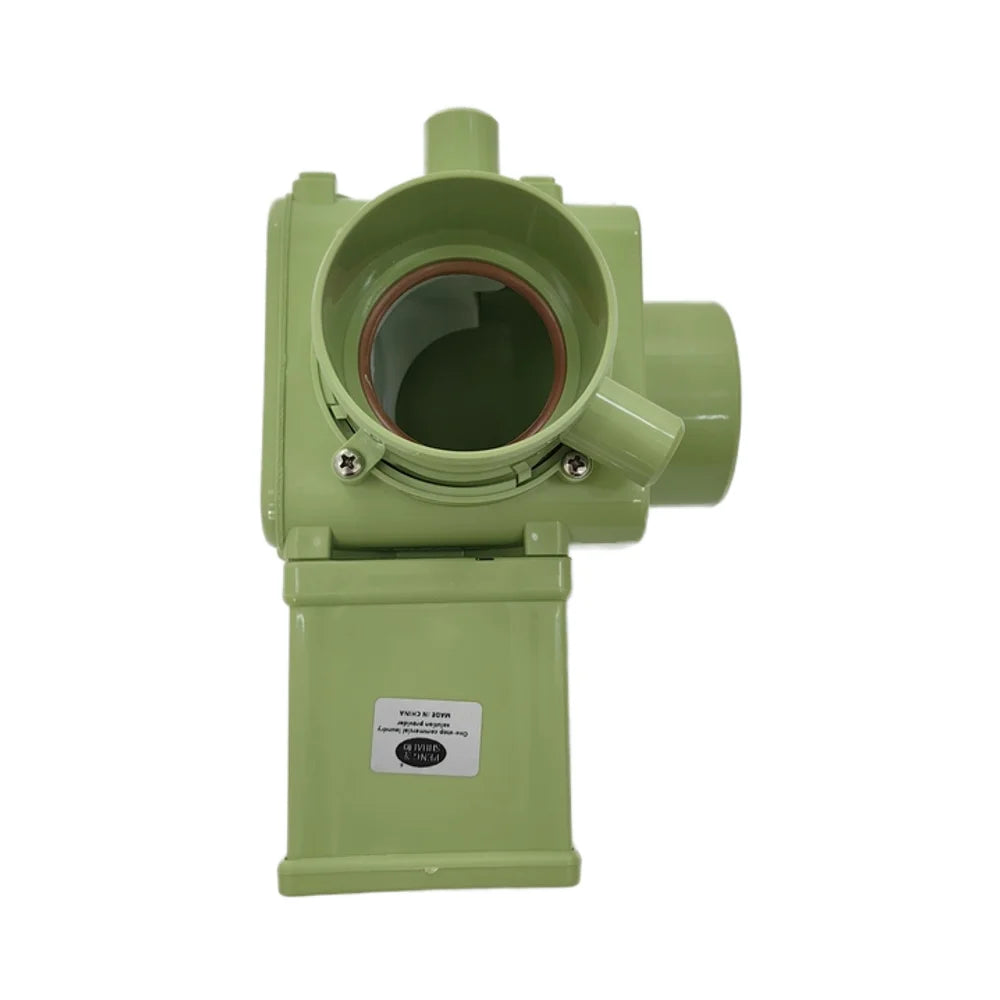 Electric Plastic Spare Parts for Commercial Hotel Washing Machines 3 Inch 90 Degree Double Overflow Drain Valve