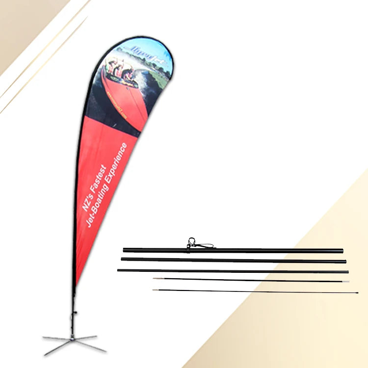 ADMAX Custom Digital Printed Black Polyester Aluminum Flagpole Outdoor Garden Festival Flying Banner Backdrop Flags Banner