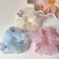 Wholesale Designer Hair Scrunchie Cute Charms Elastic Band Low Cost Colorful Blue Yellow Organza 3D Moving butterfly Scrunchies