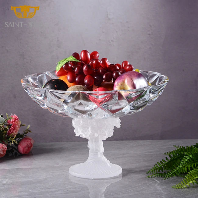 2024 New Trending Crystal Bohemia Rose Flower Fruit Tray Chocolate Bowl for Party Decoration