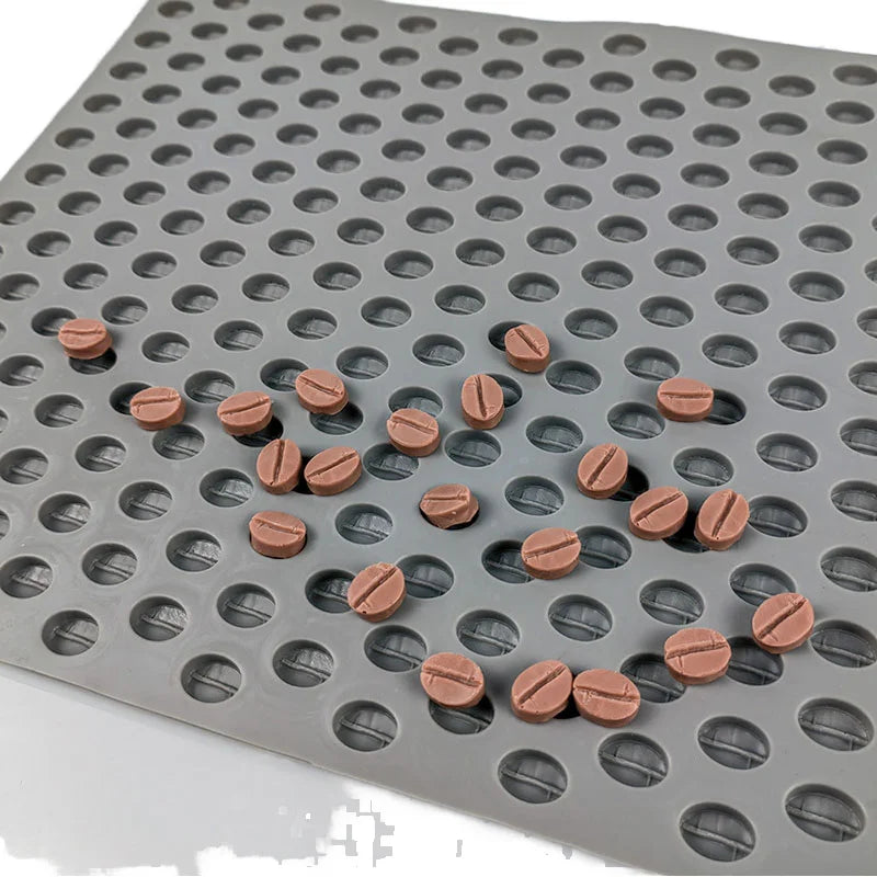 LifeTop 202Cavity Mini Coffee Bean Silicone Mold Food-Grade Coffee Bean Shape Mold for Cake Soap Chocolate Pet Treats MegaBDM