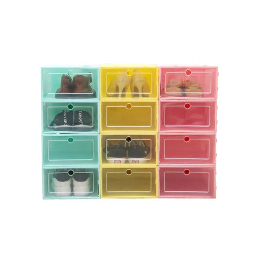 Wholesale Transparent Plastic Sneaker Storage Boxes Square Acrylic Drawer Type Rop Front Magnetic Clear Shoe Box Stackable Shoe