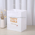 Custom Logo Printed Eco-friendly Recyclable White Kraft Paper Take Food Packaging Box Delivery Bags Promotion Offset Printing