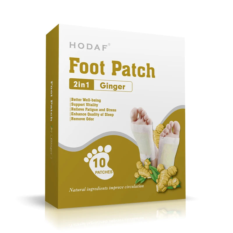 HODAF New Cleansing Foot Patch Organic Bamboo Vinegar Foot Pads 2 in 1 Foot Patch Herbal