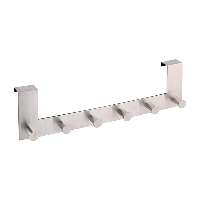 Custom Over the Door 6 Hooks Coat Clothe Hat Robe Screw Stainless Steel Door Towel Hanger