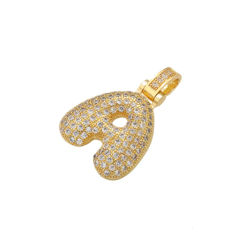 MIENTER Crystal Necklace Jewelry Accessories Fashion Brass Zircon A-Z Letter Pendants
