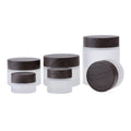 Custom Matte Frosted Black 50g 30g 15g 10g 5g 10ml 20ml 50ml Glass Cream Jars Pot Containers With Bamboo Wood Grain Lids