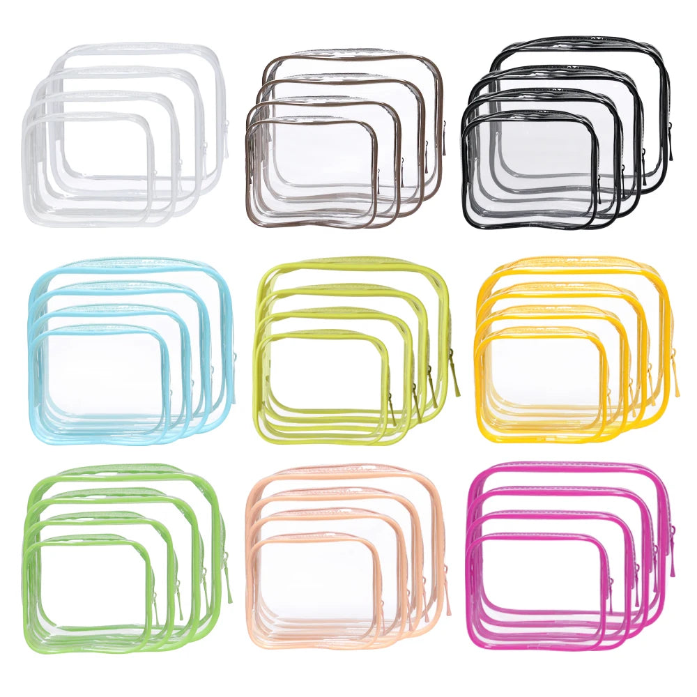 clear Make up Bag Customized Logo Women Clear Waterproof Pouches Travel Toiletry Transparent Pvc Cosmetic Bags With Zipper