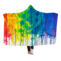 Custom Printed Thick Crystal Velvet Cloak Hooded Blanket Nap Casual Sofa Fluffy Blanket for Winter