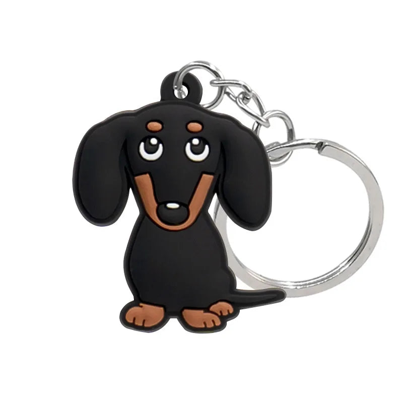 Cartoon Dog Keychain Accessories PVC Soft Rubber Car Key Pendant Wholesale Creative Keychain Accessory