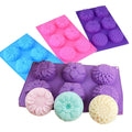 6-hole 3 Flower-shaped Eco-Friendly Silicone Cake Mold for Pudding Handmade Soap Fondant Sunflower Chrysanthemum Design Hand