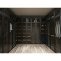 Custom U shape wardrobe clothes wardrobe bedroom furniture black walk in closet glass door wardrobe