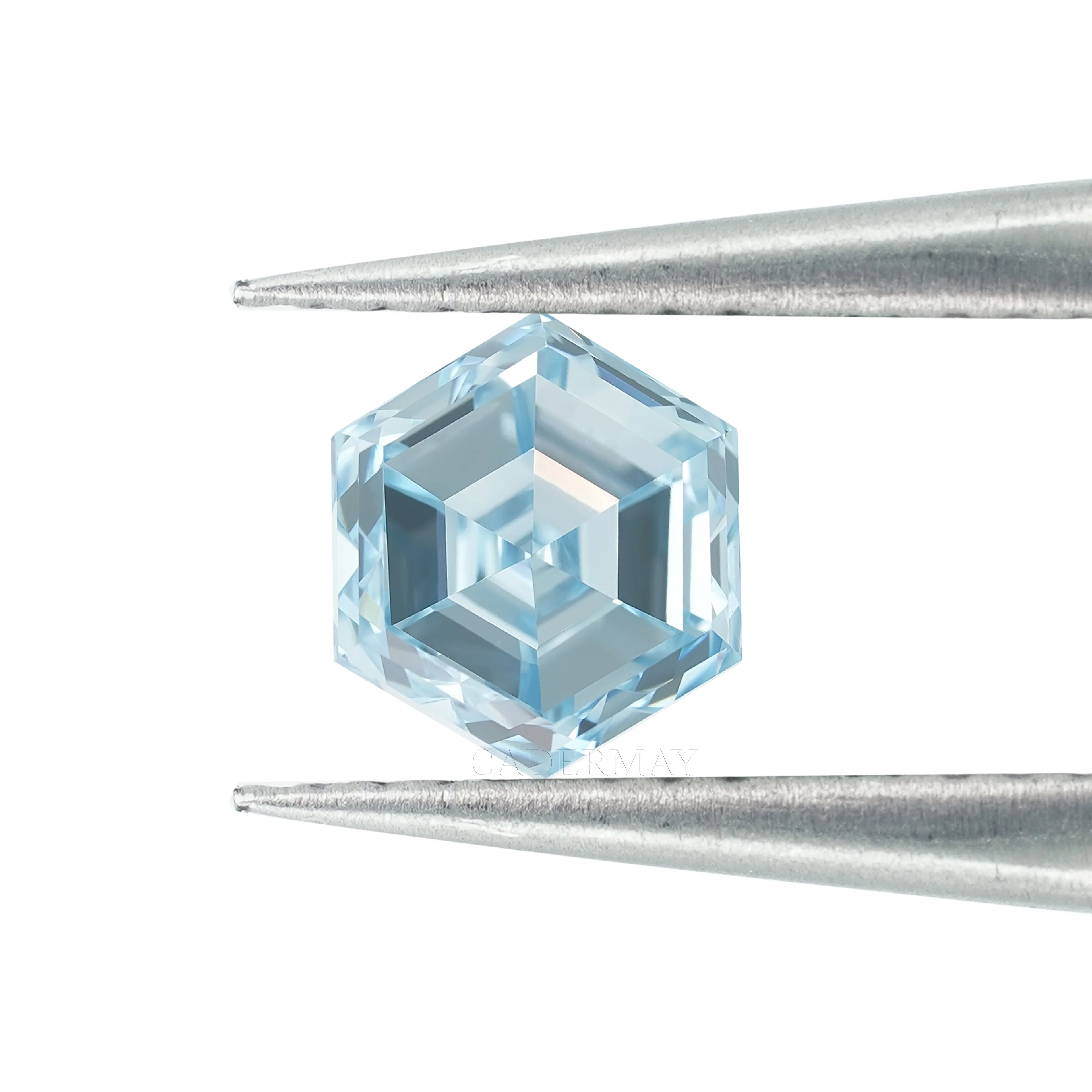 Cadermay HPHT Fancy Intense Blue/Fancy Blue 1ct VS1/VVS1clarity Lab Grown Diamond Hexagon Loose Diamond with GEMID Certificate
