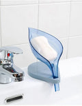 4 Piece Plastic Suction Cup Leaf-Shaped Transparent Soap Dish Set Portable Bathroom Punch-Free Self Draining Eco-Friendly Design
