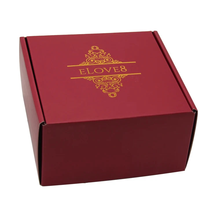 Powder Large Red square Corrugated Paper Hard Packaging Flip Top Gift Box with Customize logo