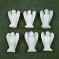Huiying Wholesale Natural Carved Gemstone Crystal Gift Crystal White Jade Angel Carving Crafts 2 Inch